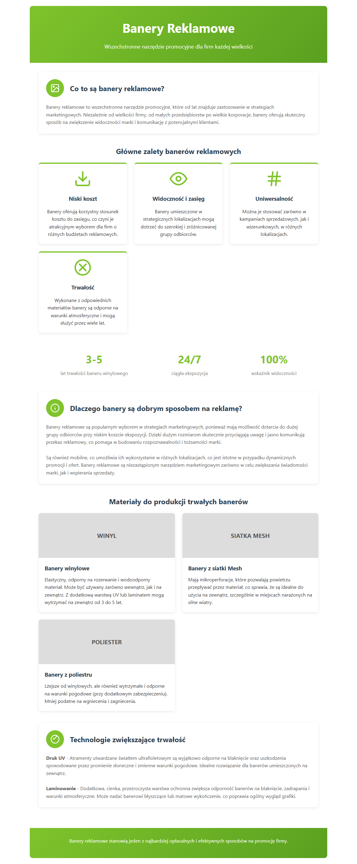 Infografika banery reklamowe